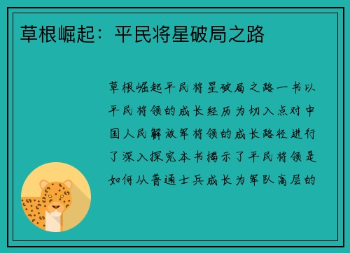 草根崛起：平民将星破局之路